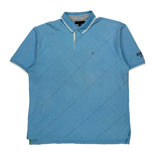 Tommy Hilfiger Argyle Polo Shirt - 2XL Blue Cotton