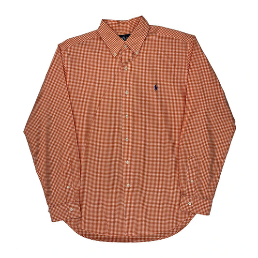 Vintage Ralph Lauren Checked Shirt - Large Orange Cotton