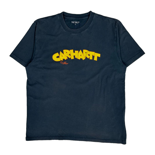 Vintage Carhartt T-Shirt - Large Navy Cotton