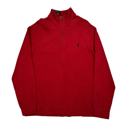 Polo By Ralph Lauren 1/4 Zip - XL Red Cotton