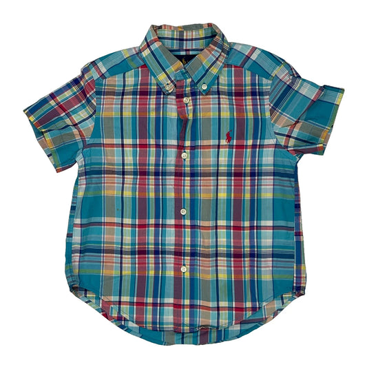 Age 3 Ralph Lauren Checked Short Sleeve Shirt - 3XS Multicoloured Cotton