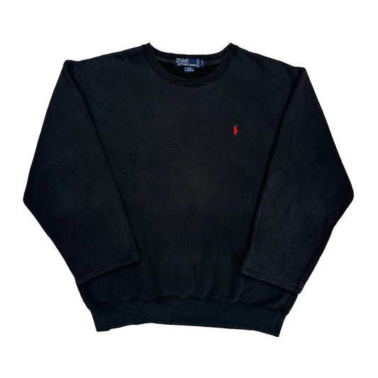 Polo By Ralph Lauren Sweatshirt - Large Black Cotton Blend