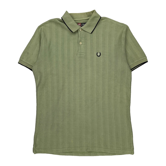 Chaps Ralph Lauren Striped Polo Shirt - Medium Green Cotton