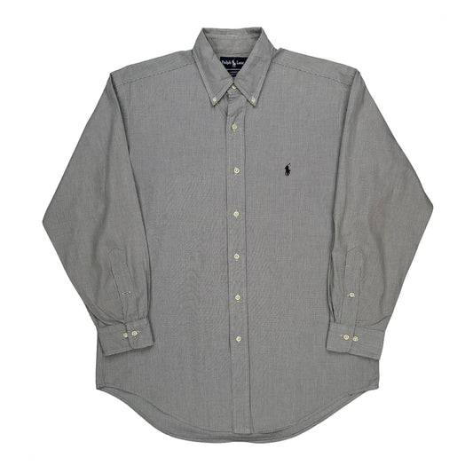 Vintage Yarmouth Ralph Lauren Checked Shirt - Medium Gray Cotton