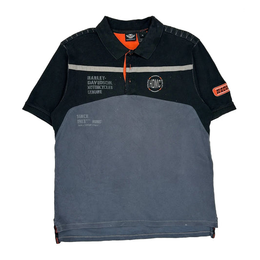 Motorcycles Harley Davidson Graphic Polo Shirt - XL Gray Cotton