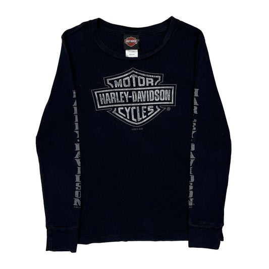 Motorcycles Harley Davidson Long Sleeve T-Shirt - Medium Black Cotton