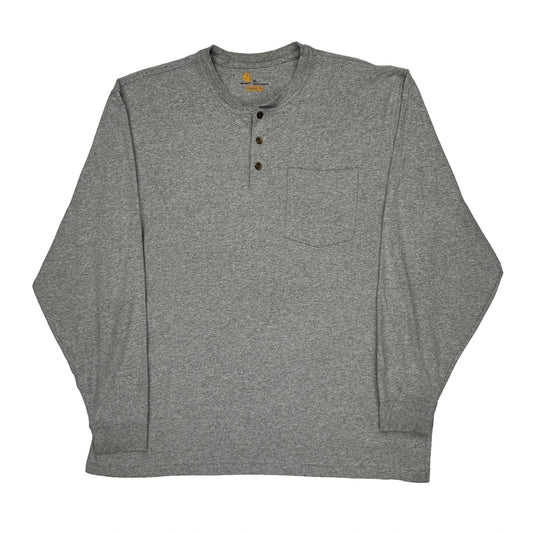 Carhartt Long Sleeve T-Shirt - XL Grey Cotton