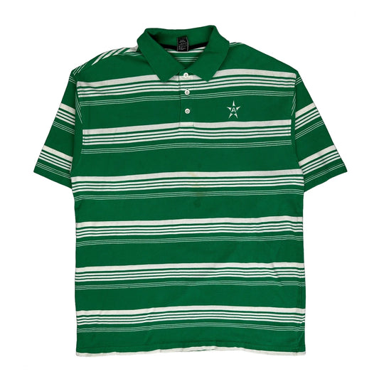 Avirex Striped Polo Shirt - 2XL Green Cotton