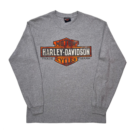 Fort Myers, Fl Harley Davidson Graphic Long Sleeve T-Shirt - Medium Grey Cotton