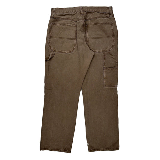 Wrangler Carpenter Trousers - 32W 30L Brown Cotton