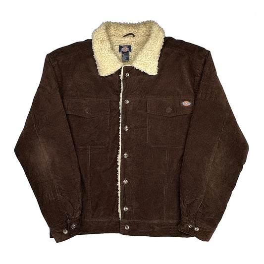 Sherpa Lined Dickies Cord Jacket - XL Brown Cotton