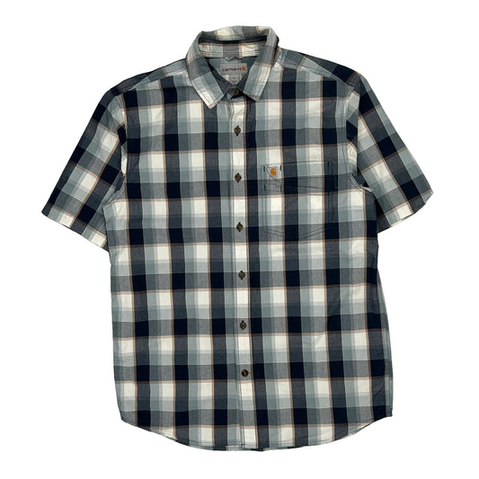 Carhartt Checked Short Sleeve Shirt - Medium White Cotton