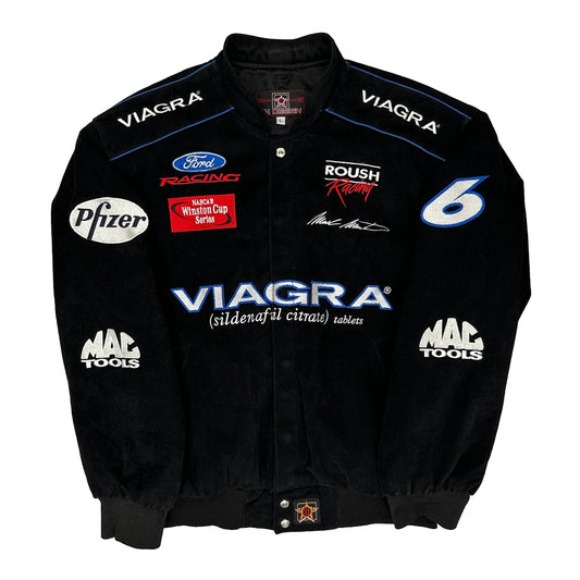 Roush Racing Jh Designs Nascar Bomber Jacket - Large Black Cotton