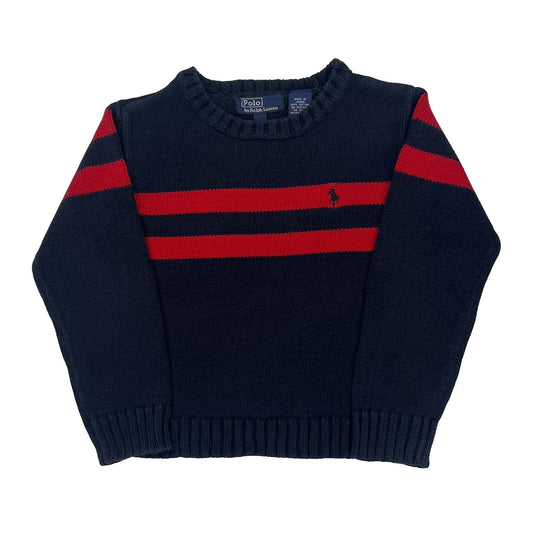 Vintage Age 5 Polo By Ralph Lauren Striped Sweater - XS Navy Cotton