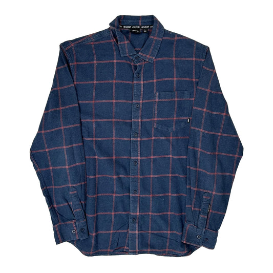 Vans Checked Flannel Shirt - Large Blue Cotton