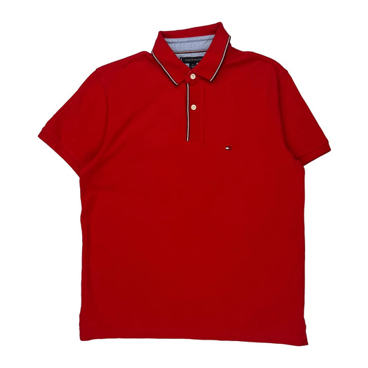 Tommy Hilfiger Polo Shirt - Medium Red Cotton
