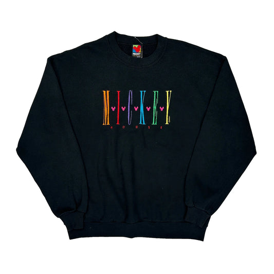 Disney Mickey Unlimited Graphic Sweatshirt - XL Black Cotton