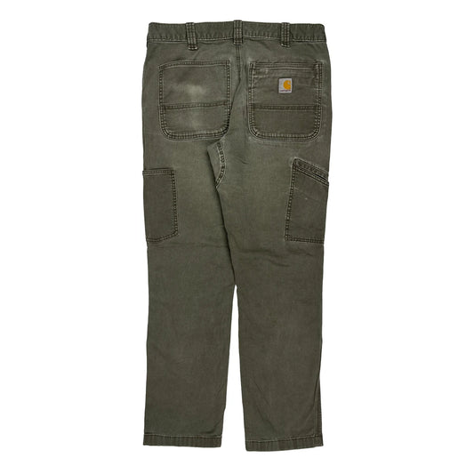 Vintage Carhartt Double Knee Carpenter Trousers - 33W 30L Green Cotton