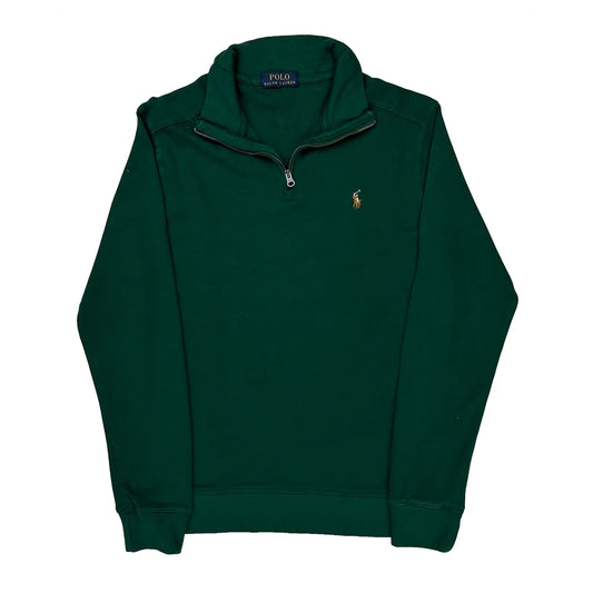 Polo By Ralph Lauren 1/4 Zip - Small Green Cotton