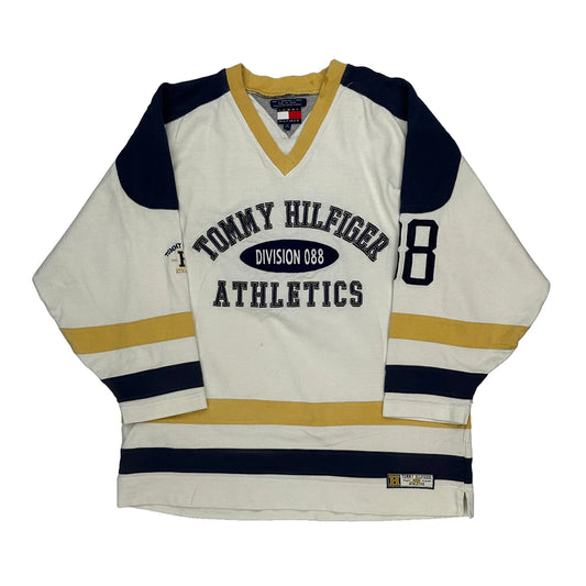 Striped Tommy Hilfiger Hockey Jersey - Medium Navy Cotton