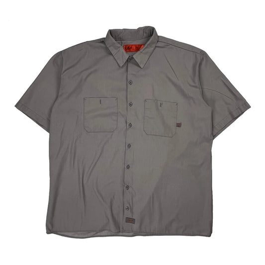 Dickies Short Sleeve Shirt - 2XL Grey Cotton Blend