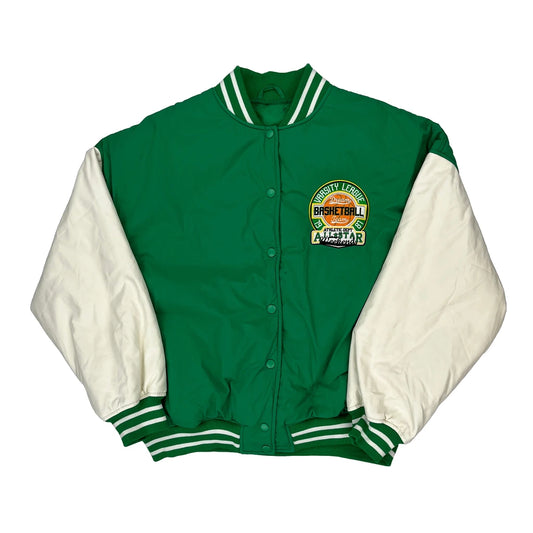 Basketball Team Rocky Mountain Graphic Varsity Jacket - XL Green Polyester