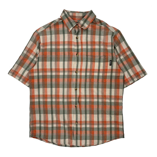 Woolrich Checked Short Sleeve Shirt - Medium Multicoloured Cotton