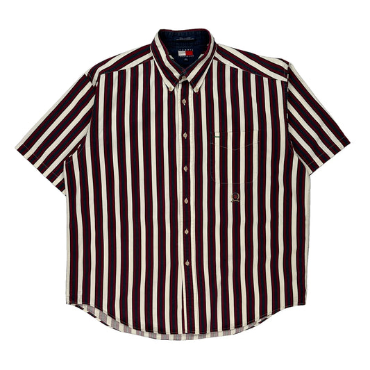 Tommy Hilfiger Striped Short Sleeve Shirt - XL Multicoloured Cotton