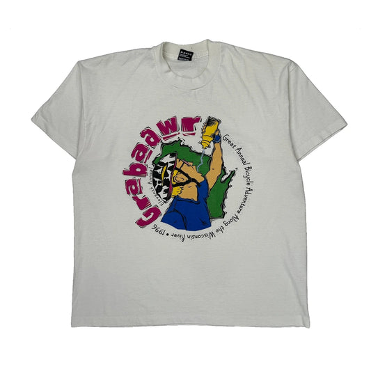 Great Annual Bicycle Adventure Along The Wisconsin River Fruit Of The Loom Single Stitch T-Shirt - XL White Cotton Blend