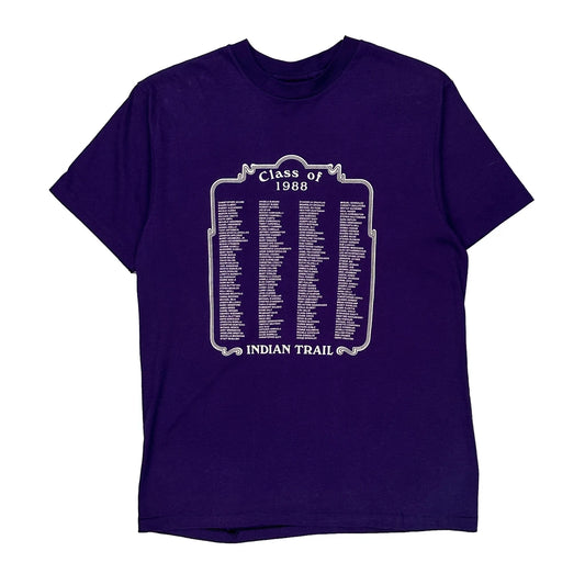 Class Of 1988 Hanes Single Stitch T-Shirt - Large Purple Cotton Blend