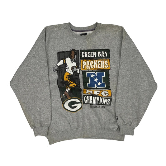 1997 Green Bay Packers Starter Nfl Sweatshirt - XL Grey Cotton Blend