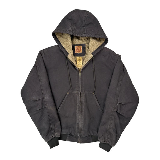 Sherpa Lined Berne Workwear Jacket - Large Black Cotton