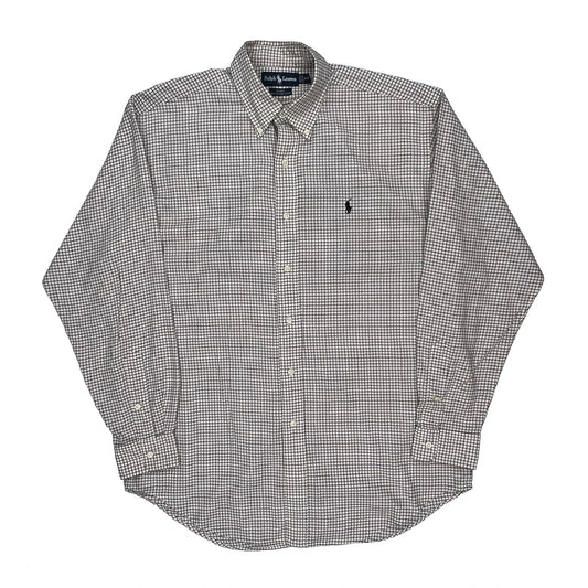 Vintage Blake Shirt Ralph Lauren Checked Shirt - Medium Cream Cotton
