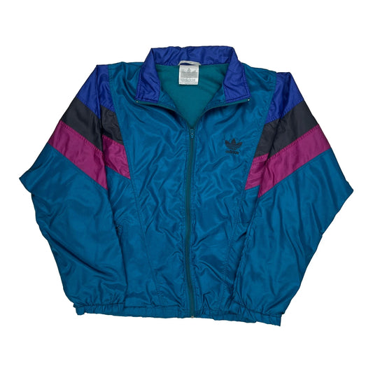 Adidas Track Jacket - Large Blue Polyester