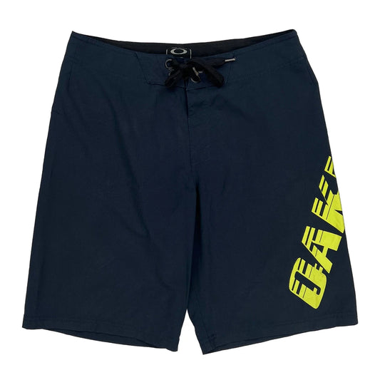 Bold Logo Oakley Graphic Sport Shorts - 32″ Waist Yellow Polyester