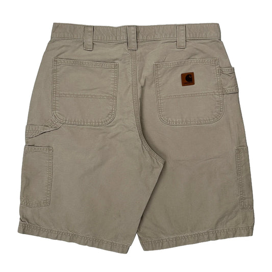 Carhartt Carpenter Shorts - 32W 10L Beige Cotton