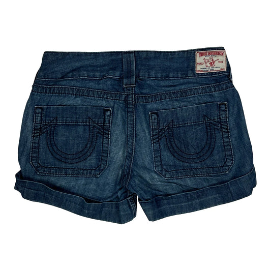 True Religion Denim Shorts - 32W UK 10 Blue Denim