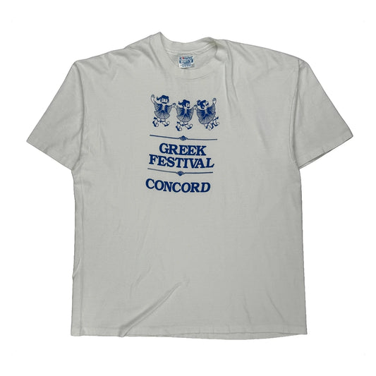 Greek Festival Concord Hanes Graphic T-Shirt - XL White Cotton