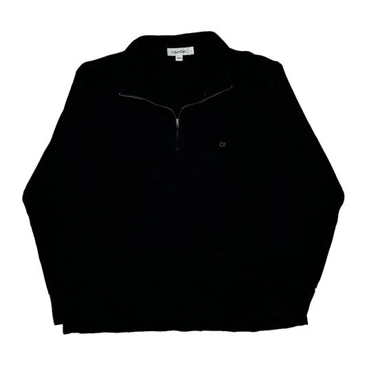 Calvin Klein 1/4 Zip - Large Black Cotton