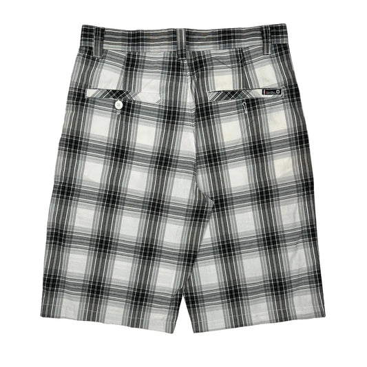Calvin Klein Checked Shorts - 34W 10L Black & White Cotton