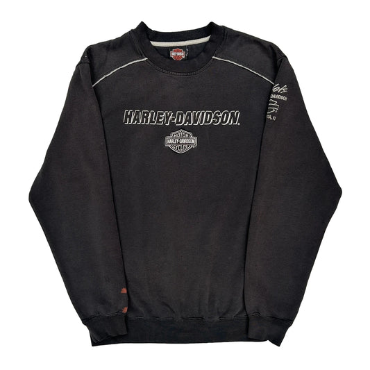 Motorcycles Harley Davidson Spellout Sweatshirt - Large Black Cotton