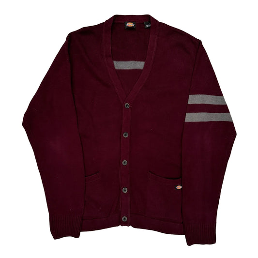 Dickies Striped Jumper - Large Grey Cotton