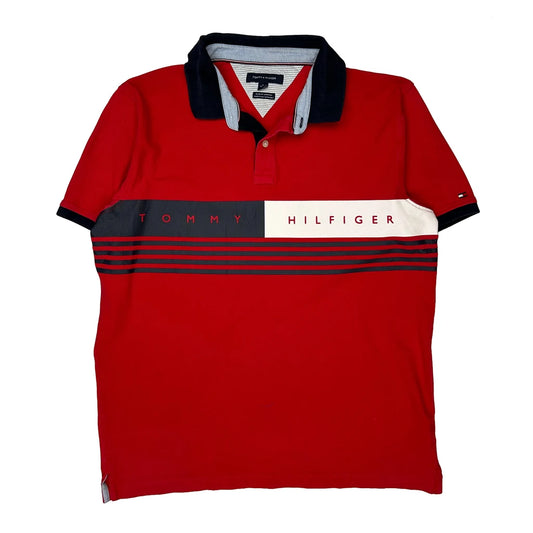 Tommy Hilfiger Slim Fit Polo Shirt - XL Red Cotton