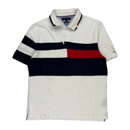 Tommy Hilfiger Striped Polo Shirt - XL Navy Cotton