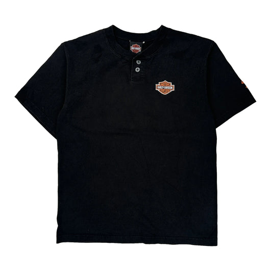 Vintage Motorcycles Harley Davidson T-Shirt - Medium Black Cotton