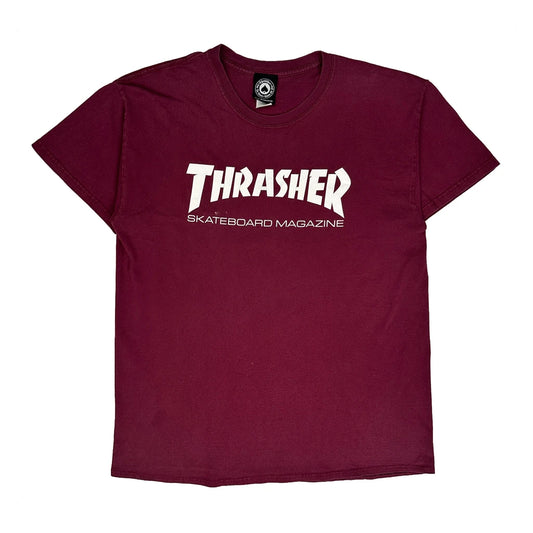 Thrasher Graphic T-Shirt - Large Burgundy Cotton