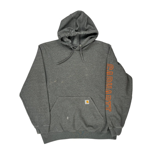 Carhartt Spellout Hoodie - XL Grey Cotton