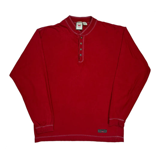 Levis Long Sleeve T-Shirt - Medium Red Cotton