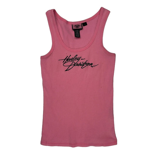 Harley Davidson Tank Top - Large Pink Cotton