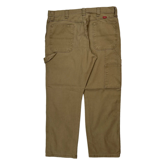 Wrangler Carpenter Trousers - 35W 30L Khaki Cotton
